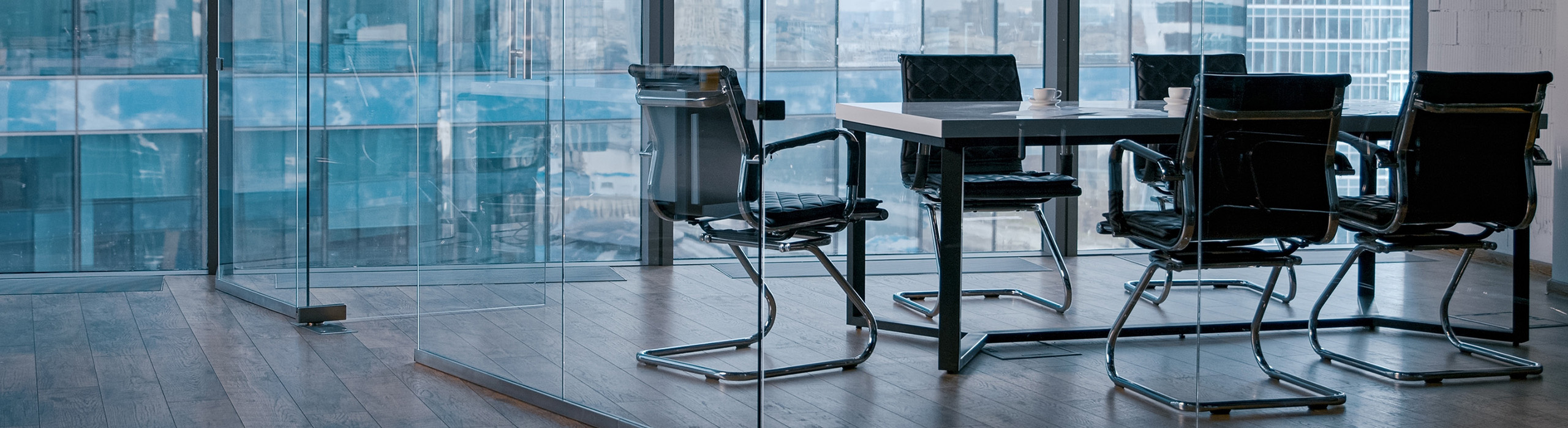 Meeting room with city view